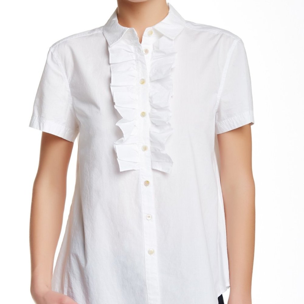 Marc by Marc Jacobs "Wicken White" Ruffled Cotton Shirt- Sz. XS